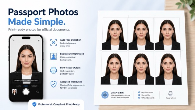 Professional passport photo maker for ID and Visa