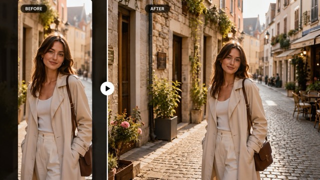 Convert Portrait Picture to Landscape Automatically