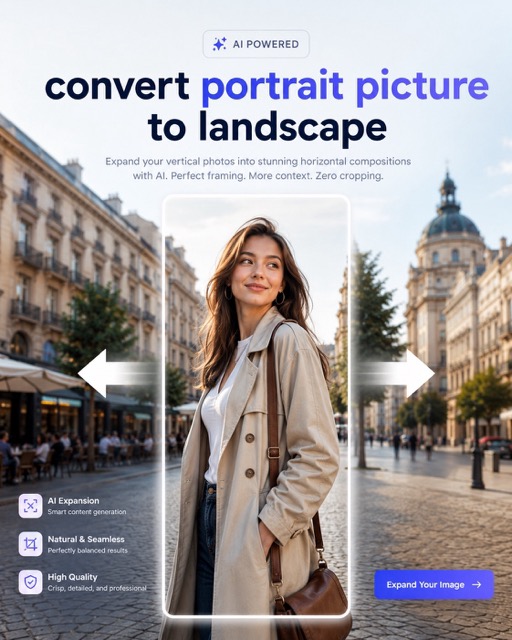convert portrait picture to landscape