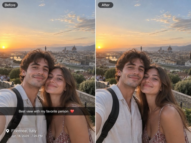 Remove Snapchat Timestamps and Location Text