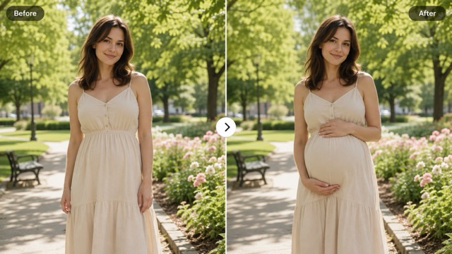 Add a Natural Baby Bump While Preserving Identity