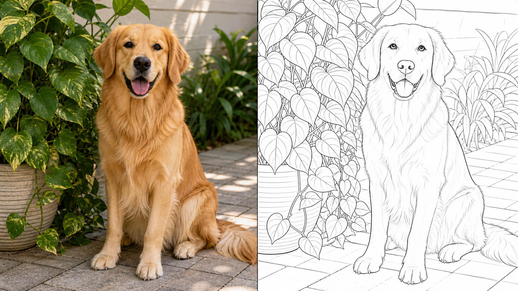 Photo to Line Art for Pets and Nature